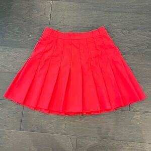 Red Pleated Tennis Skirt